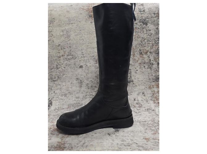 Botas de cuero Jil Sander Navy Negro - vista 4