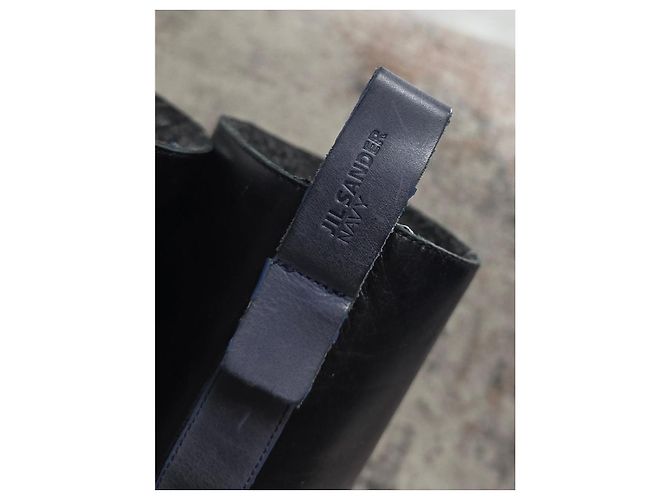 Botas de cuero Jil Sander Navy Negro - vista 6