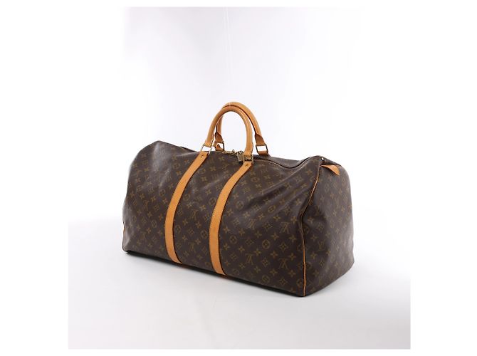 Borsa da viaggio Louis Vuitton Keepall 55 Monogram Canvas in marrone M41424 - vista 3