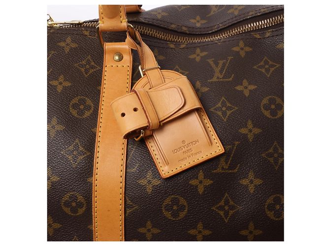 Borsa da viaggio Louis Vuitton Keepall 55 Monogram Canvas in marrone M41424 - vista 6