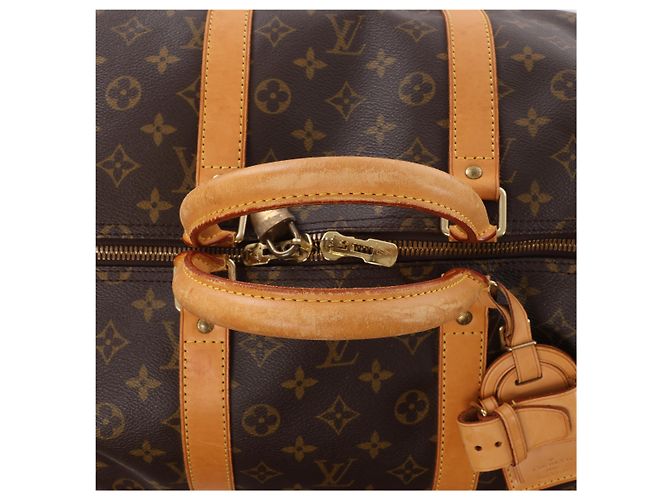 Borsa da viaggio Louis Vuitton Keepall 55 Monogram Canvas in marrone M41424 - vista 7