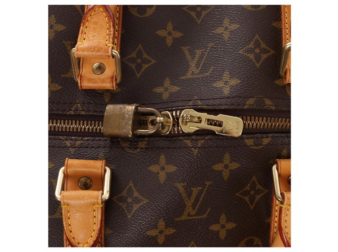Borsa da viaggio Louis Vuitton Keepall 55 Monogram Canvas in marrone M41424 - vista 8