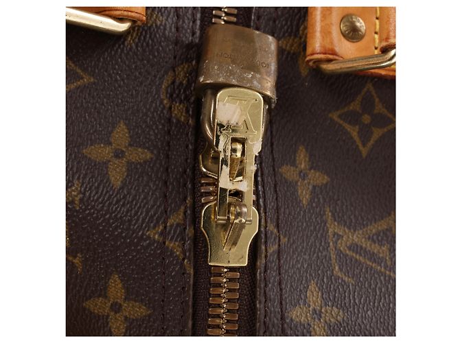 Borsa da viaggio Louis Vuitton Keepall 55 Monogram Canvas in marrone M41424 - vista 9