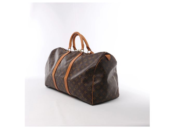 Borsa da viaggio Louis Vuitton Keepall 50 Monogram Canvas Marrone M41426 - vista 3