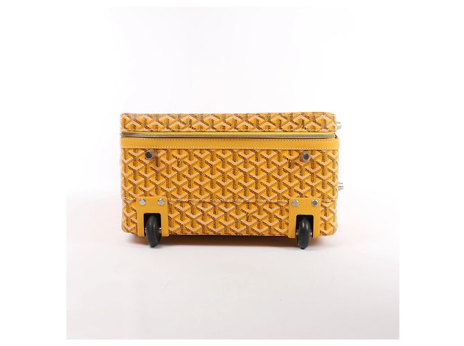 Goyard Trolle PM PVC & Leather Travel Bag in Yellow - view 10