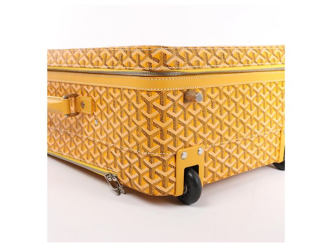 Goyard Trolle PM PVC & Leather Travel Bag in Yellow - view 11