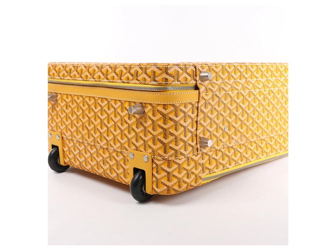 Goyard Trolle PM PVC & Leather Travel Bag in Yellow - view 12