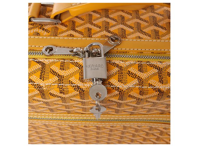 Goyard Trolle PM PVC & Leather Travel Bag in Yellow - view 14