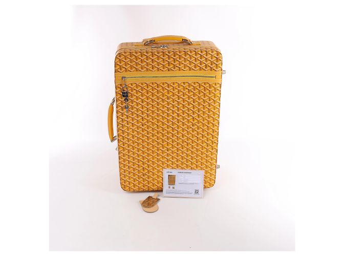 Goyard Trolle PM PVC & Leather Travel Bag in Yellow - view 15