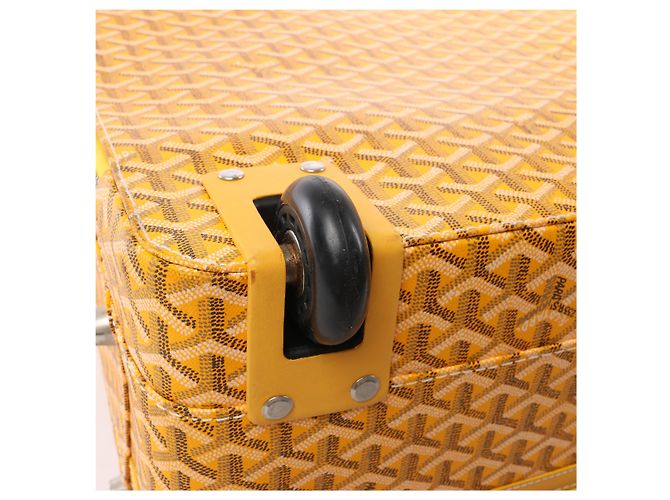 Goyard Trolle PM PVC & Leather Travel Bag in Yellow - view 17