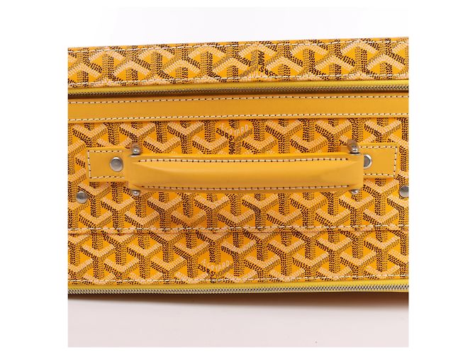 Goyard Trolle PM PVC & Leather Travel Bag in Yellow - view 7