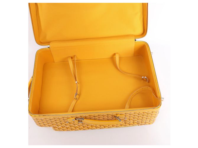 Goyard Trolle PM PVC & Leather Travel Bag in Yellow - view 8