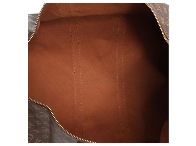 Borsa da viaggio Louis Vuitton Keepall 55 Monogram Canvas in marrone M41424 - vista 12