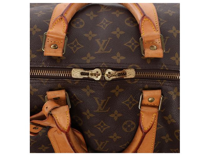 Borsa da viaggio Louis Vuitton Keepall 55 Monogram Canvas in marrone M41424 - vista 7