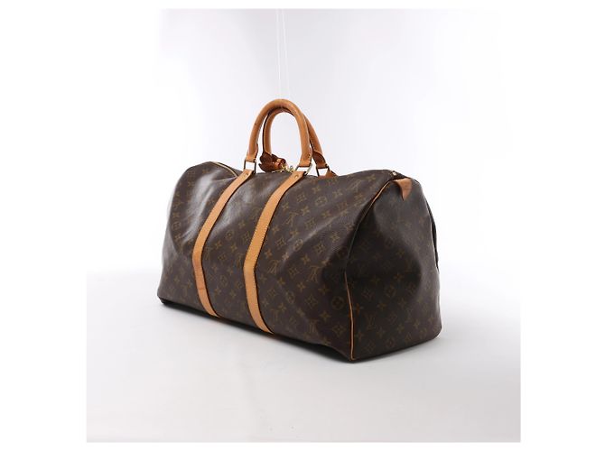 Borsa da viaggio Louis Vuitton Keepall 50 Monogram Canvas in marrone M41426 - vista 3
