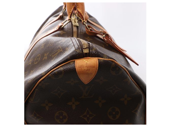 Borsa da viaggio Louis Vuitton Keepall 50 Monogram Canvas in marrone M41426 - vista 4