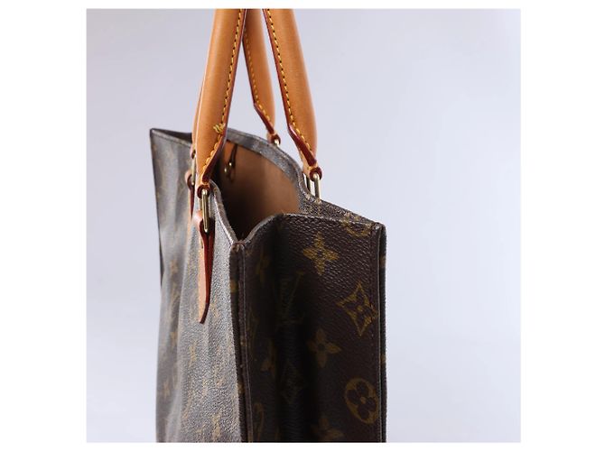 Louis Vuitton Sac Plat Monogram Canvas Handbag in Brown Marrone - vista 5