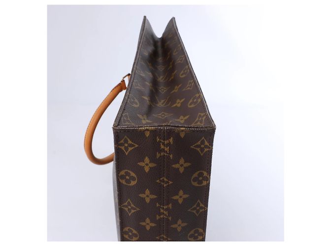 Louis Vuitton Sac Plat Monogram Canvas Handbag in Brown Marrone - vista 8