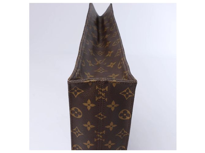 Louis Vuitton Sac Plat Monogram Canvas Handbag in Brown Marrone - vista 9