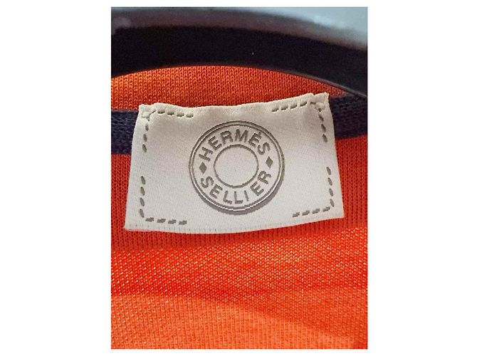Top Hermès in cotone arancione - vista 2