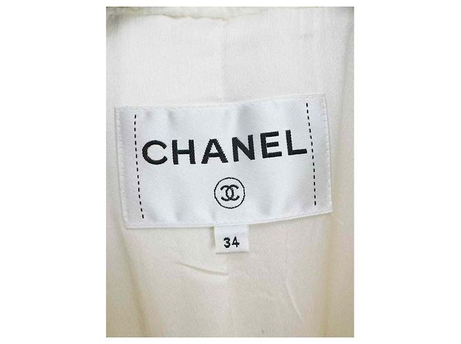 Chanel Mantel aus Wolle weiß - Ansicht 3