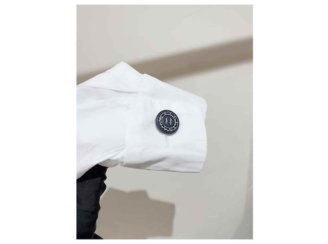 Top Chanel de algodão branco - vista 3