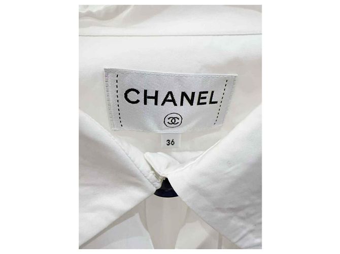 Top Chanel de algodão branco - vista 4