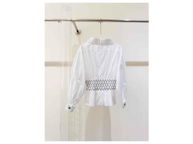 Top Chanel de algodão branco - vista 5
