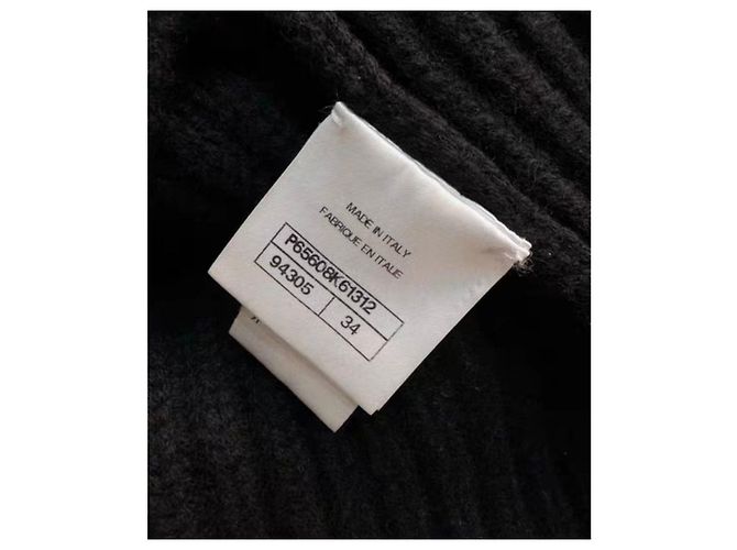 Malha Chanel de cashmere preta Preto - vista 3