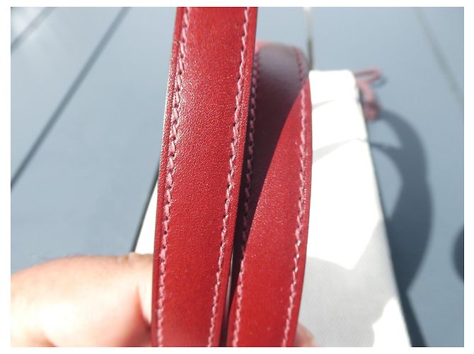Tracolla Hermès Kelly in pelle rossa Rosso - vista 3