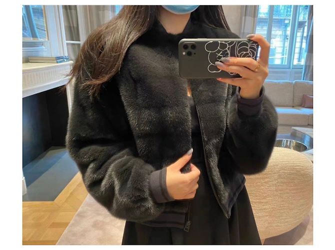 Autre Marque Cappotto Dior in visone nero - vista 7