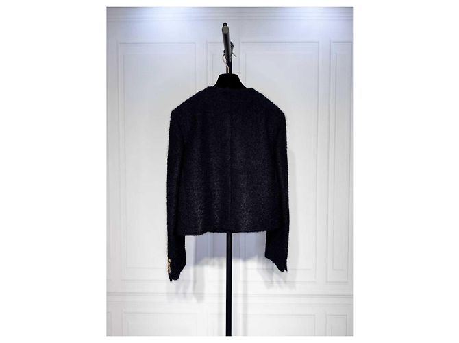 Céline Jacke aus Wolle Schwarz - Ansicht 2