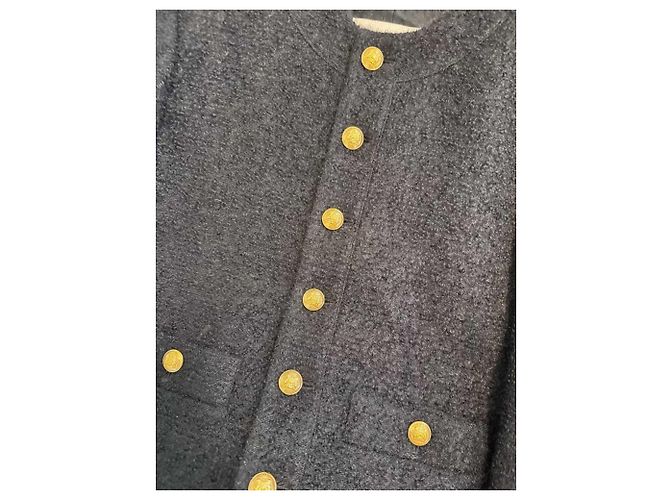 Céline Jacke aus Wolle Schwarz - Ansicht 4