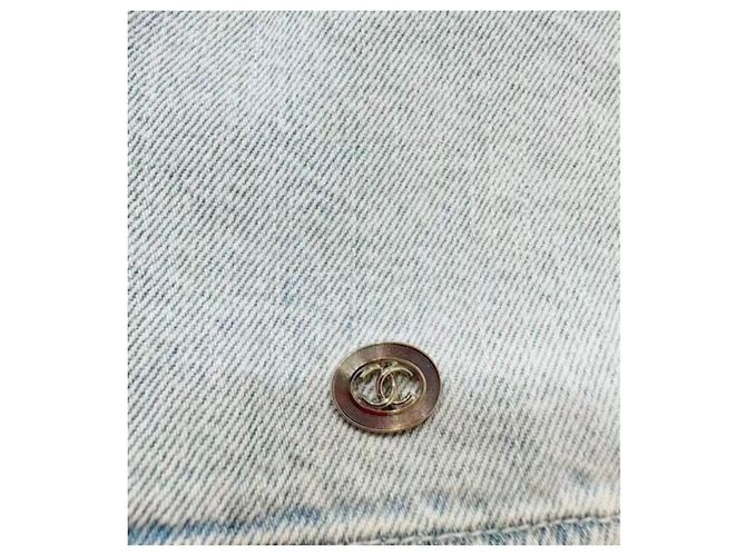 Top Chanel in cotone blu - vista 4