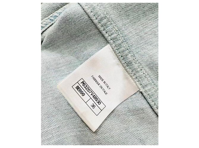 Top Chanel in cotone blu - vista 5