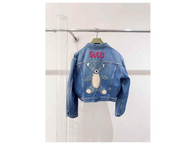 Chaqueta Gucci de algodón azul Talla 42 - vista 4