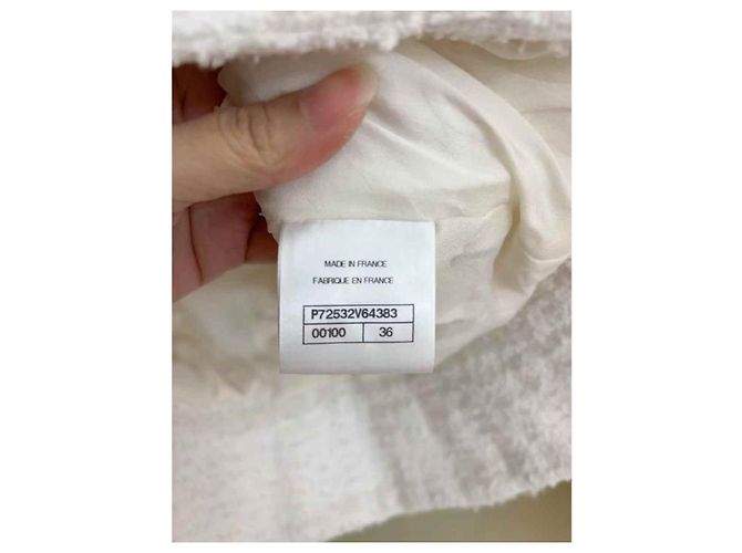 Top de Chanel en tweed blanco Talla 36 - vista 3