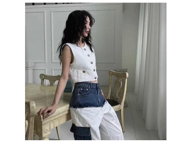 Top de Chanel en tweed blanco Talla 36 - vista 5