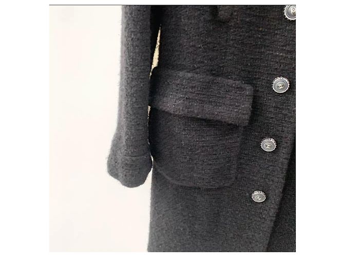 Chanel Black Wool Coat Size 36 - view 3