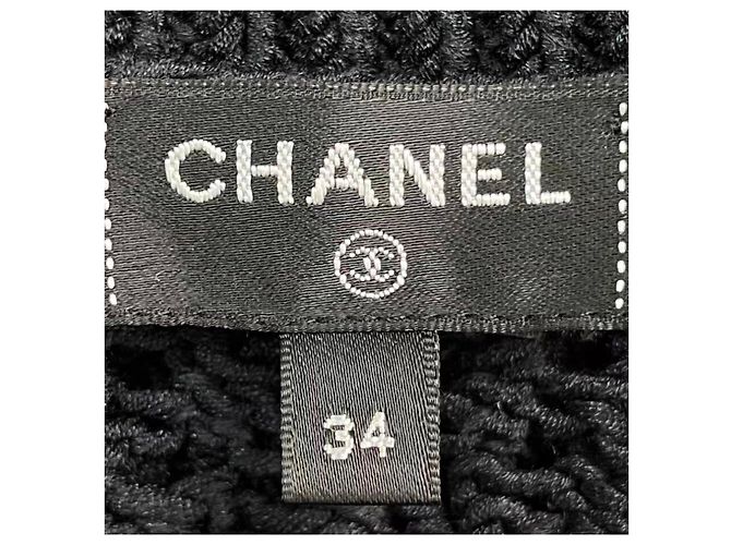 Chanel Strickjacke aus schwarzer Seide - Ansicht 5
