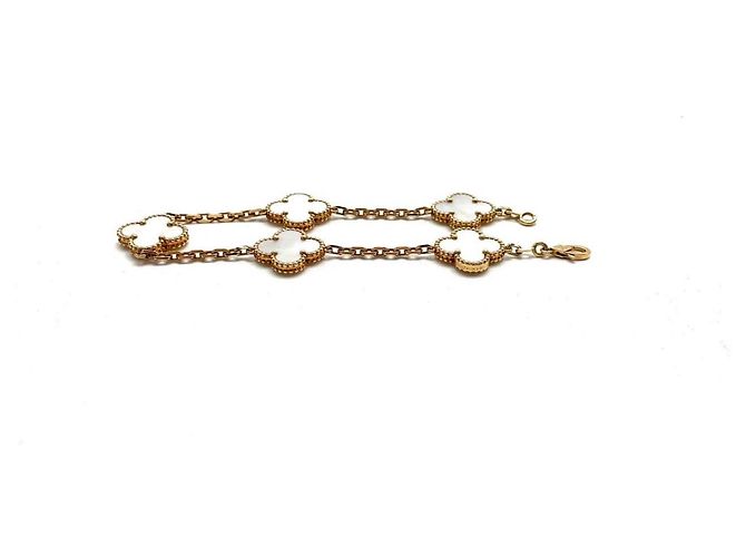 Bracciali Van Cleef & Arpels Vintage Alhambra Bianco - vista 2
