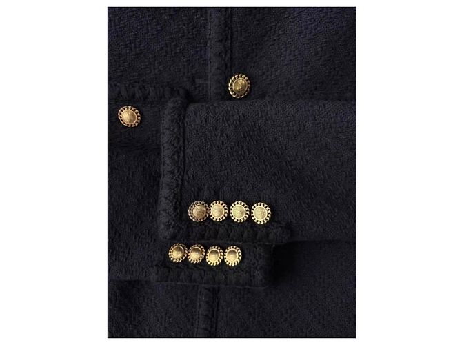 Autre Marque Saint Laurent Wollmantel Schwarz Größe 38 - Ansicht 2