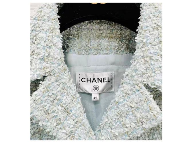 Chanel Kleid aus grünem Tweed Größe 34 - Ansicht 2