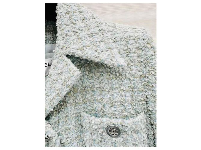 Chanel Kleid aus grünem Tweed Größe 34 - Ansicht 3