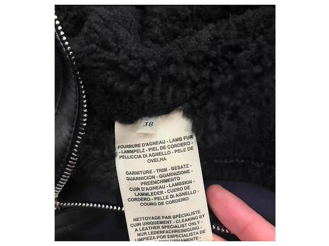 Cappotto Hermès in shearling blu navy taglia 38 - vista 4