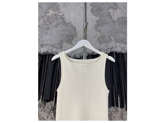 Camiseta de tirantes Miu Miu de algodón Multicolor - vista 3