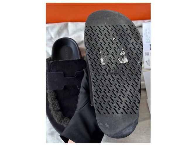 Sandali Hermès in pelle neri taglia 36 Nero - vista 5