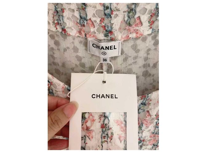 Chanel Baumwollkleid Mehrfarbig Größe 36 Mehrfarben - Ansicht 7