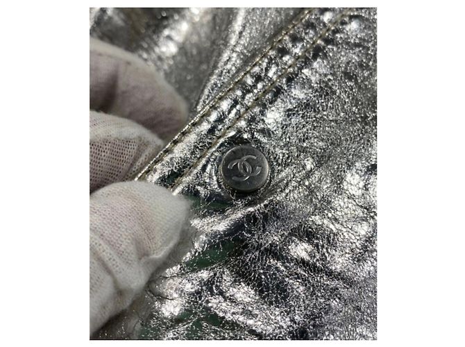 Chanel Lederjacken Silber - Ansicht 5