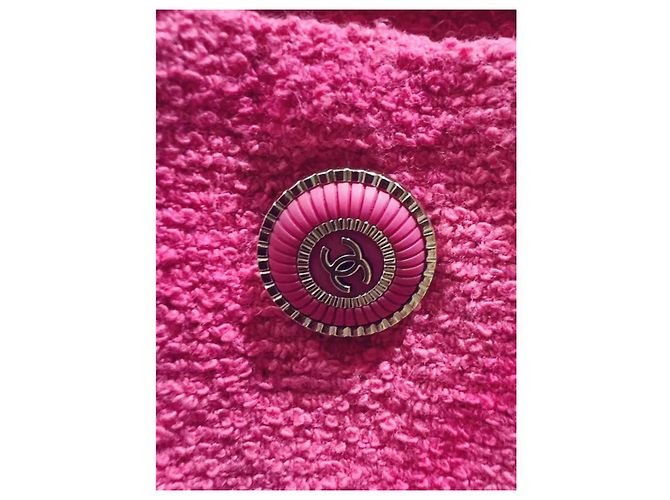 Giacca Chanel in tweed rosa taglia 46 - vista 3